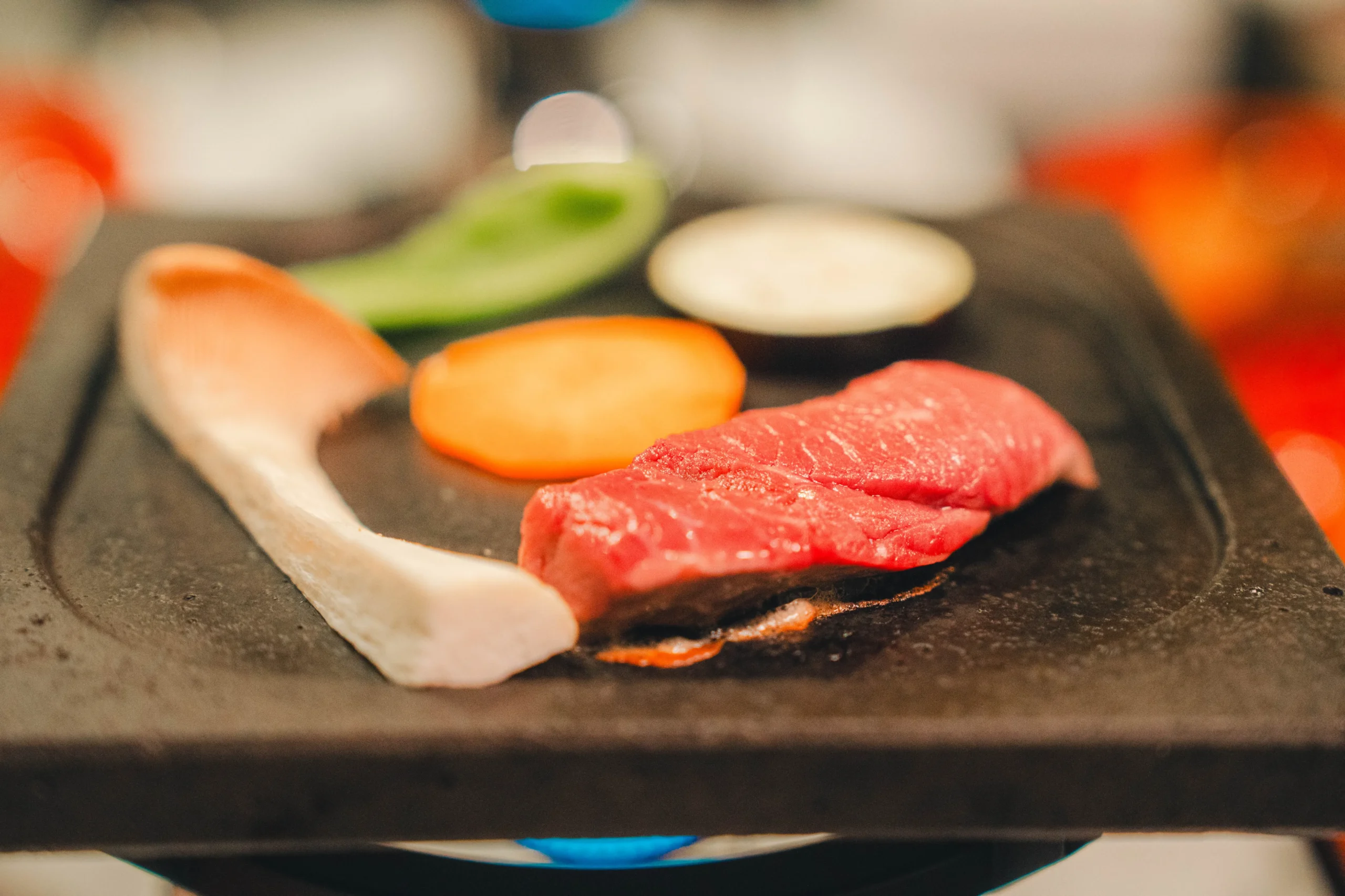 福島牛の陶板焼き