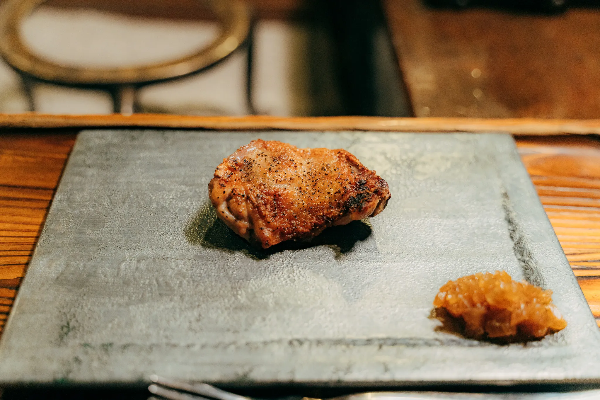 会津地鶏の水晶板焼き