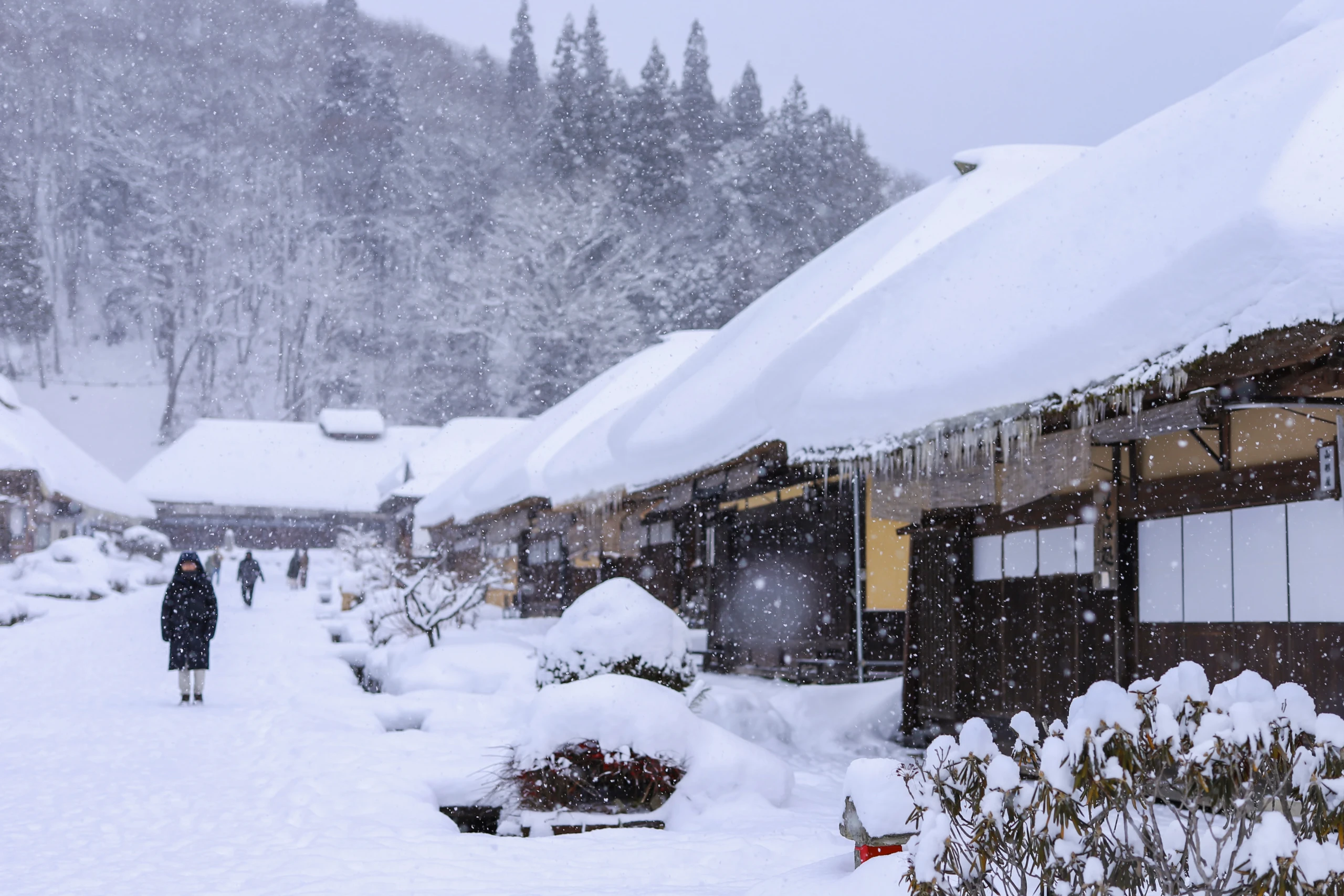 大内宿の雪景色