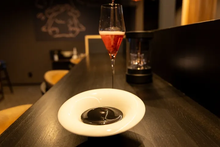 日本酒カクテルのお出迎え